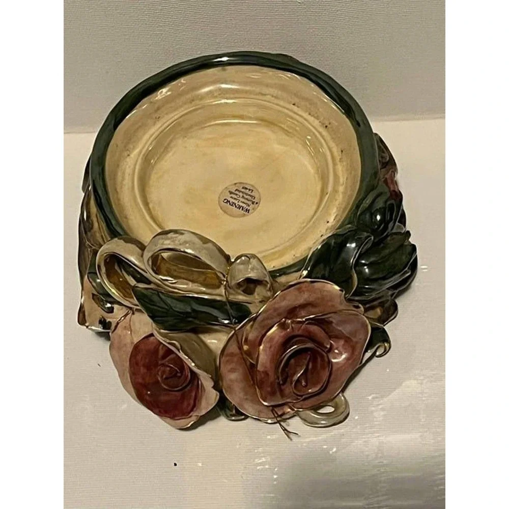 Blue Sky Christmas‎ Collection Floral Heather Round Candle Holder Roses